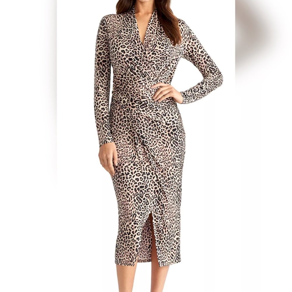 Rachel Roy Animal Print Midi Dress - Size XS
